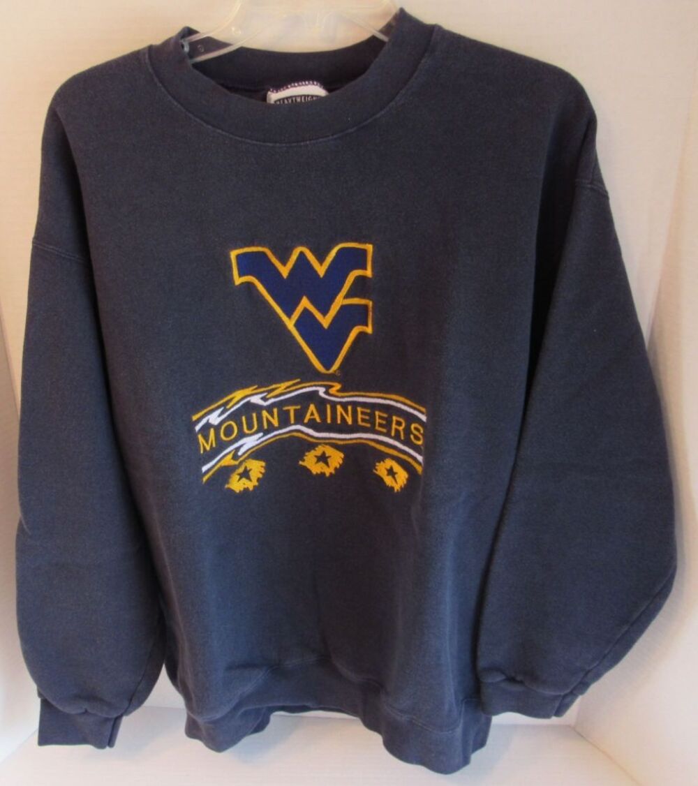 West Virginia Mountaineers Lee Heavyweight VTG Pullover Blue Sweatshirt Size L